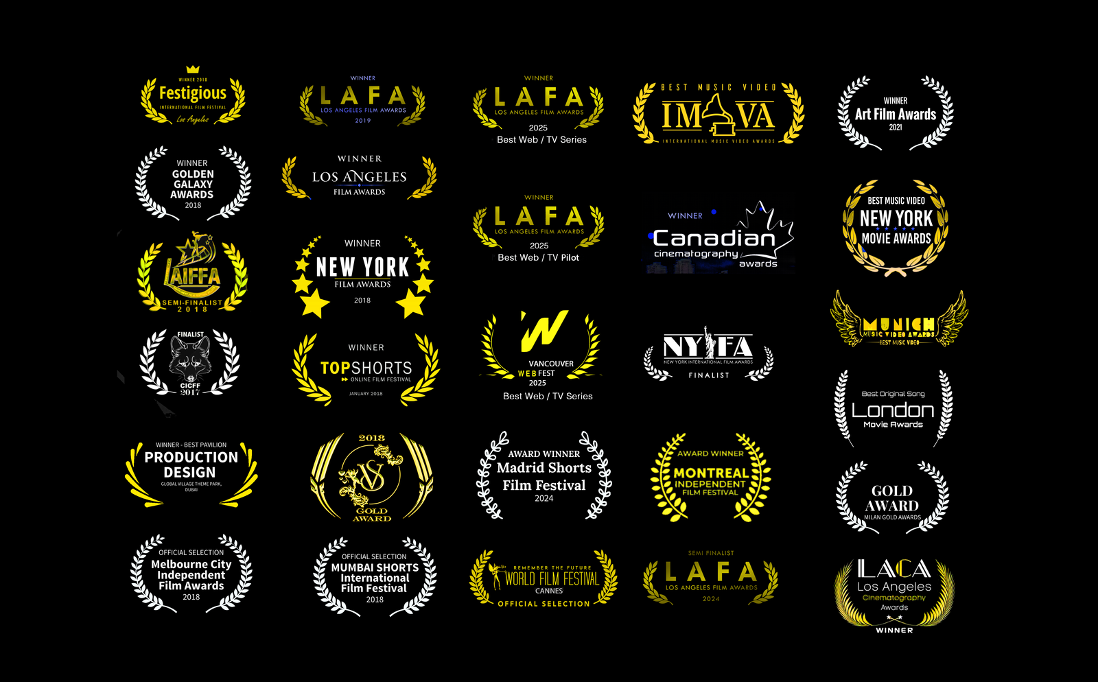 K2 Media Capital - 40+ International Film Festival Awards and Recognition